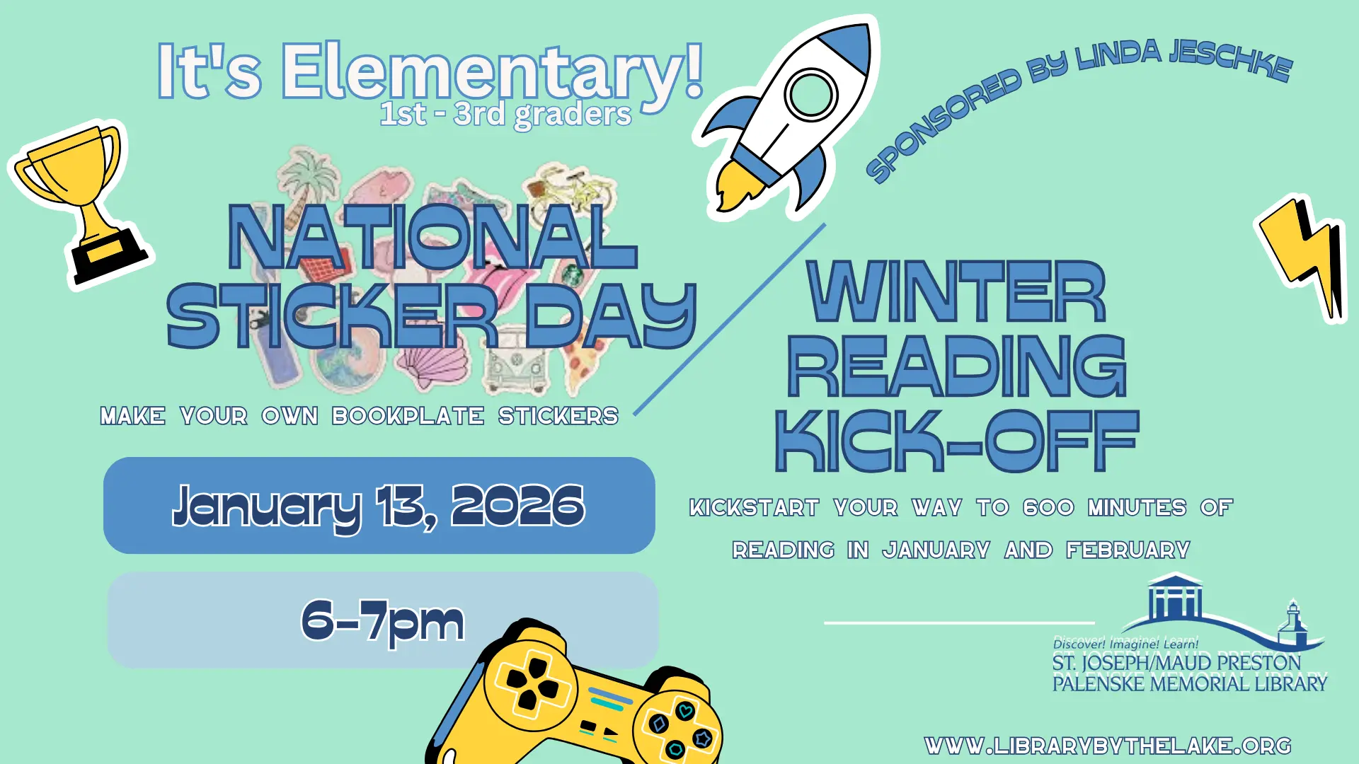 It’s Elementary: National Sticker Day & Winter Reading Kick-Off!