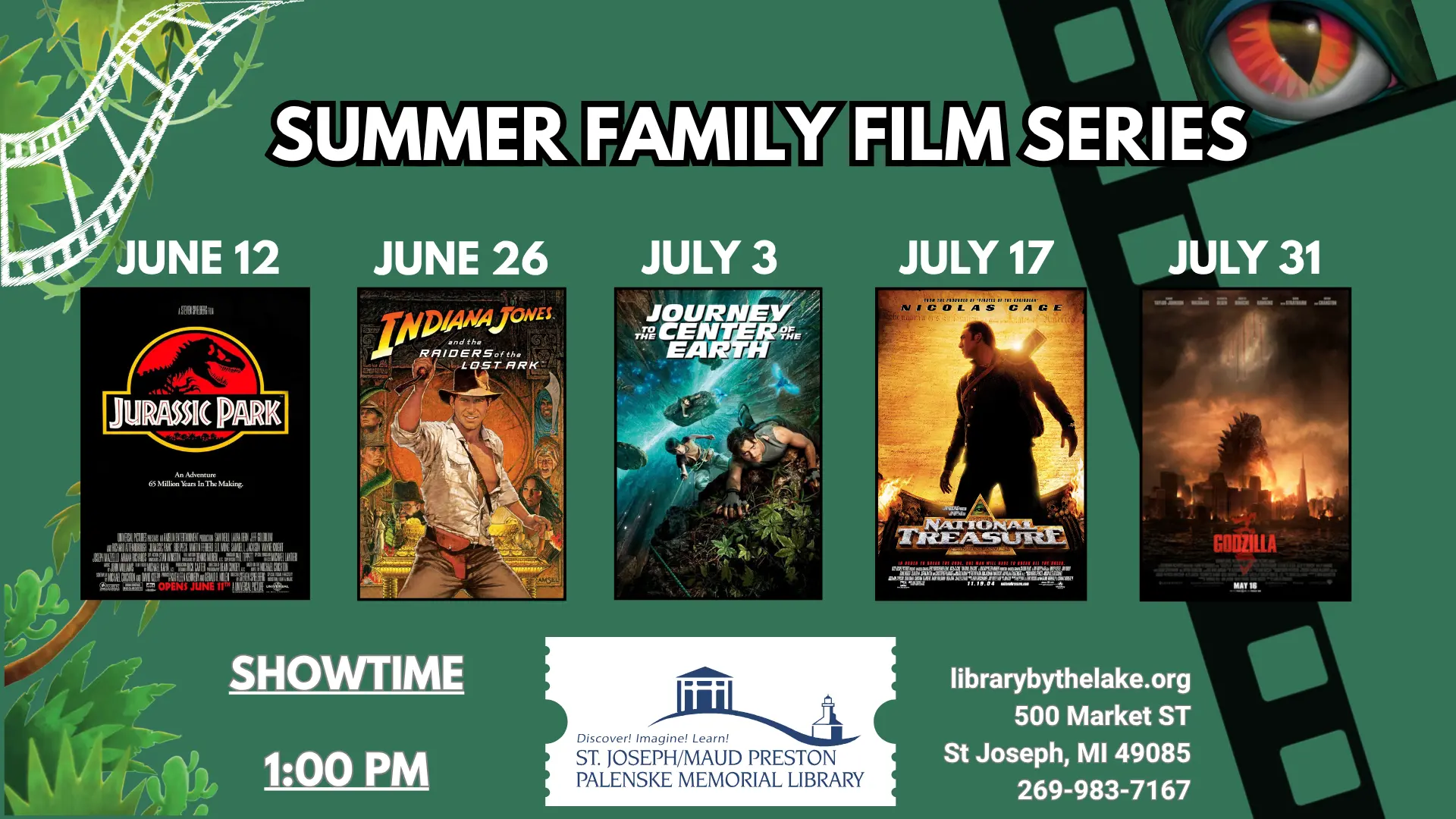 Summer Family Film Series at the Library: Jurassic Park (PG-13)