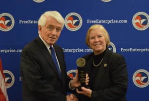 President and CEO of the U.S. Chamber of Commerce Tom Donohue presents  Award to Rep. Candice Miller