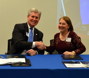 Left:Northwood University President Keith A. Pretty Right:St. Clair County Community College President Deborah Snyder