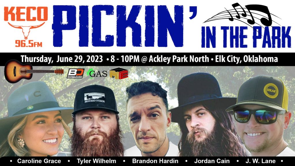 "96.5FM KECO Pickin' in the Park - Featured Artists Flyer