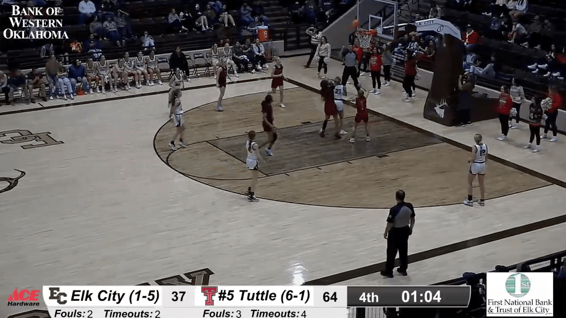 Elk City vs. Tuttle Girls Basketball Game - Intense Action on the Court