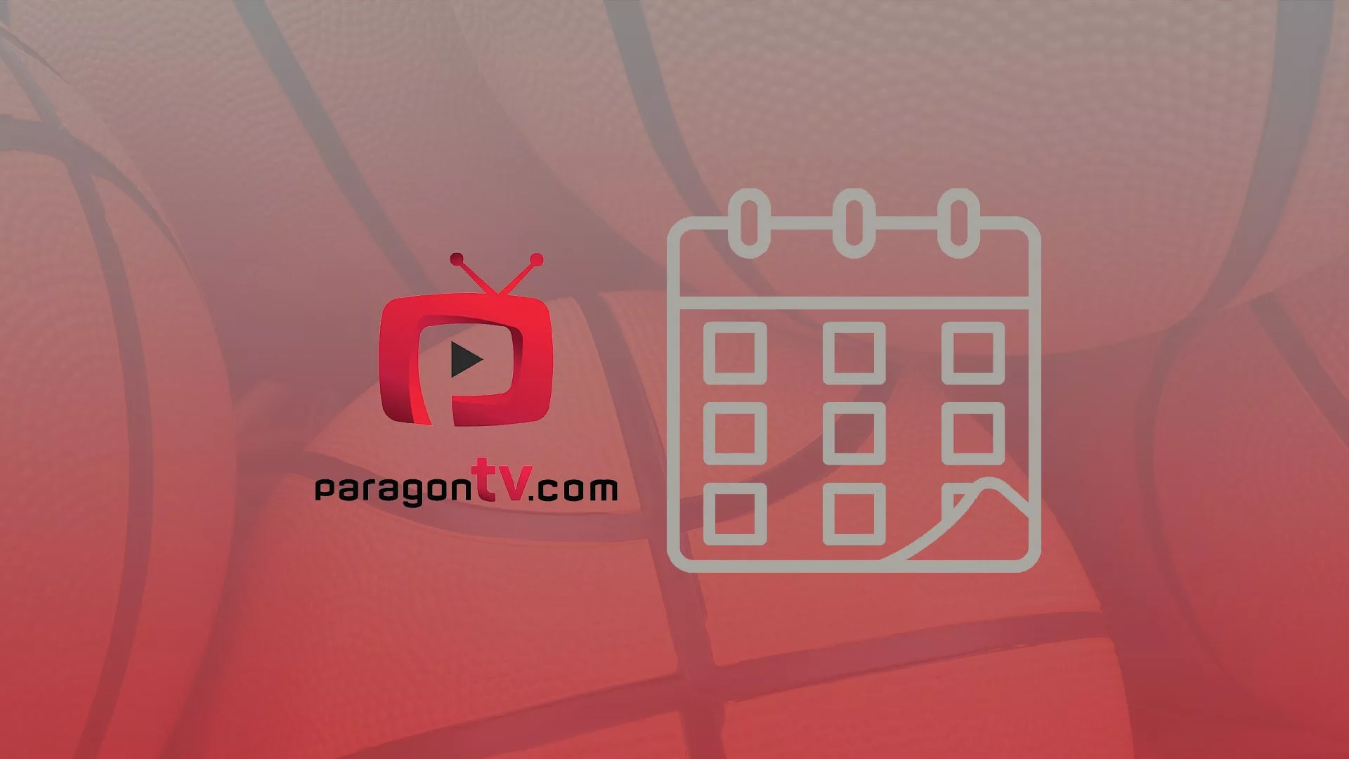 Basketballs on Screen with Paragontv.com Logo and Schedule/Calendar Clip Art