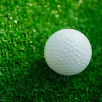 Close-up of a golf ball on the green at the British Open