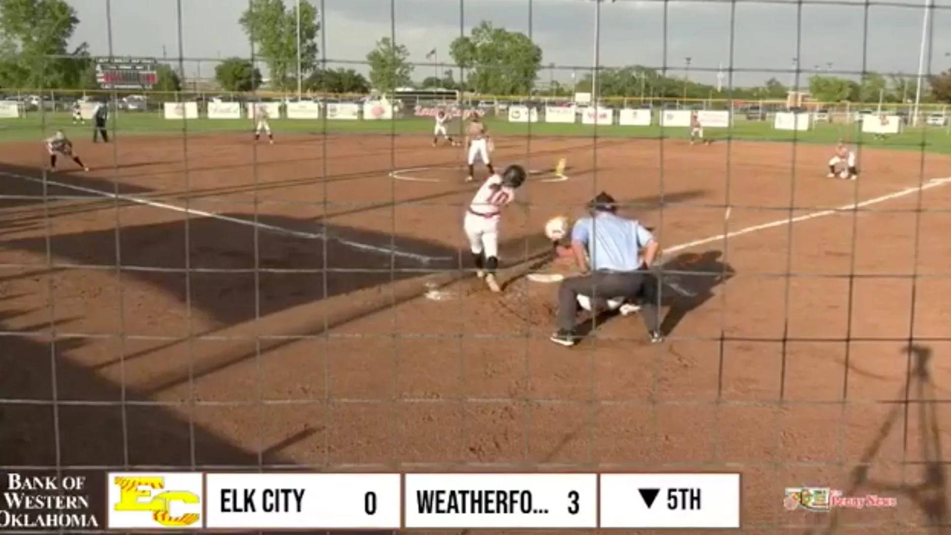 Weatherford softball player at bat against Elk City during the district championship game.