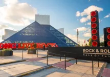 The Rock and Roll Hall of Fame and Museum in Downtown Cleveland Ohio USA on November 4^ 2016