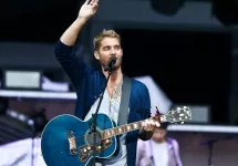 Brett Young performs during the You Look Good World Tour at Northwell Health at Jones Beach Theatre on July 14^ 2017 in Wantagh^ New York.