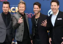 Barry Knox^ Josh McSwain^ Matt Thomas^ Scott Thomas^ Parmalee at the Academy of Country Music Awards 2018 at MGM Grand Garden Arena on April 15^ 2018 in Las Vegas^ NV