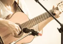 Woman with guitar/toned photo