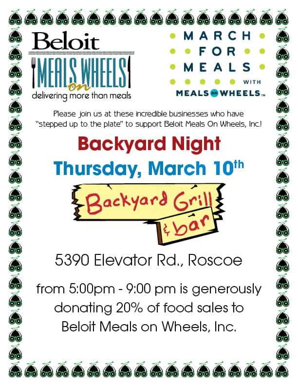 Backyard Night To Benefit Beloit Mealson Wheels Wclo