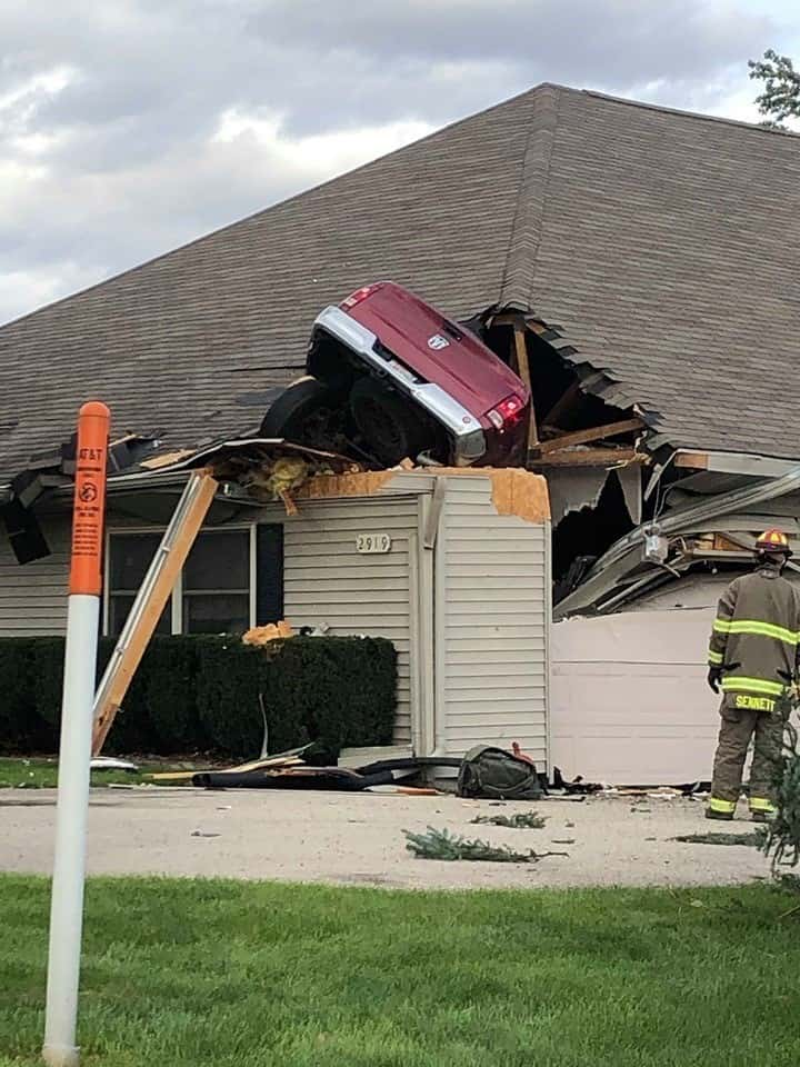 Car crashes through roof of town of Beloit home | WCLO