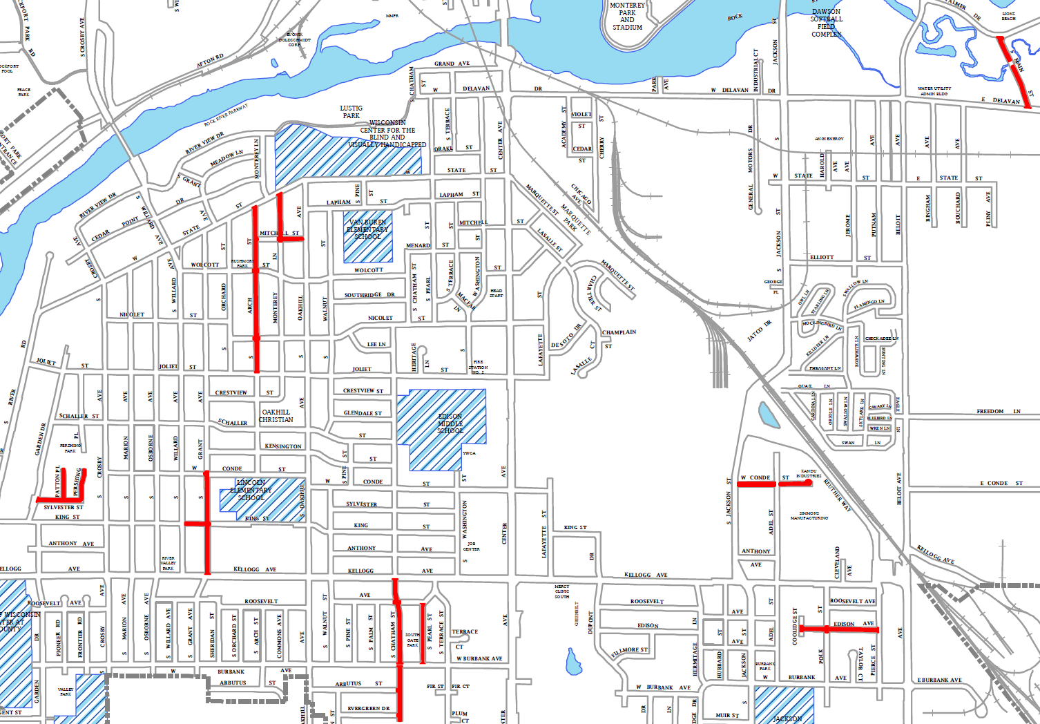 Janesville Resurfacing South Side Streets Starting Thursday WCLO   Street Resurfacing Janesville Map 