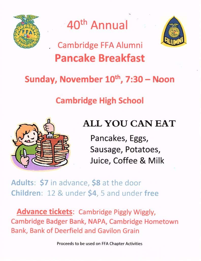 40th Annual Cambridge FFA Alumni Pancake Breakfast
