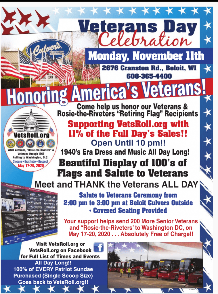 Culver’s Veterans Day Celebration WCLO