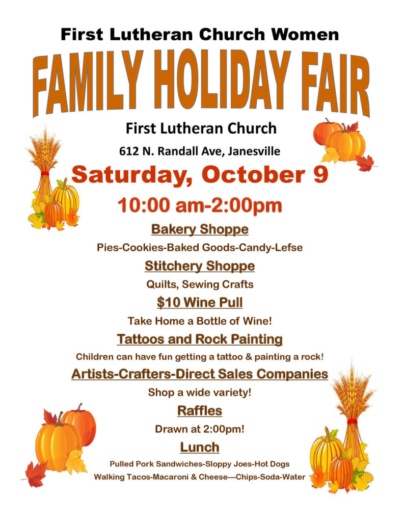 First Lutheran Church Family Holiday Craft Fair | WCLO