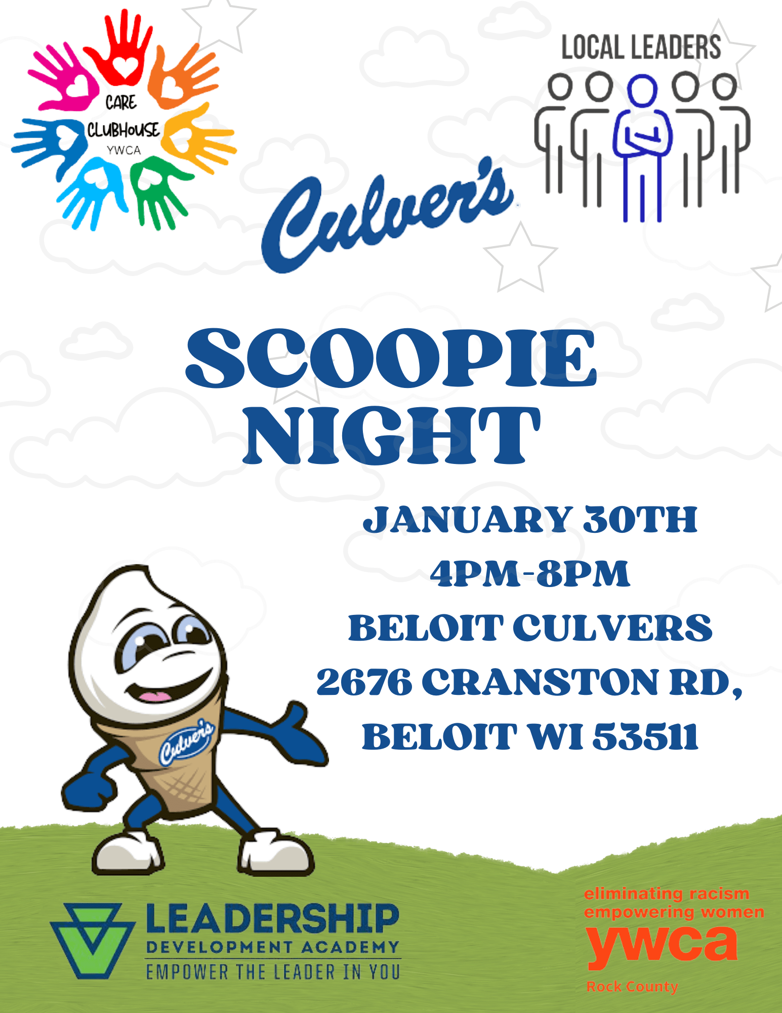 Scoopie Night at Beloit Culvers benefiting the Care Clubhouse Project