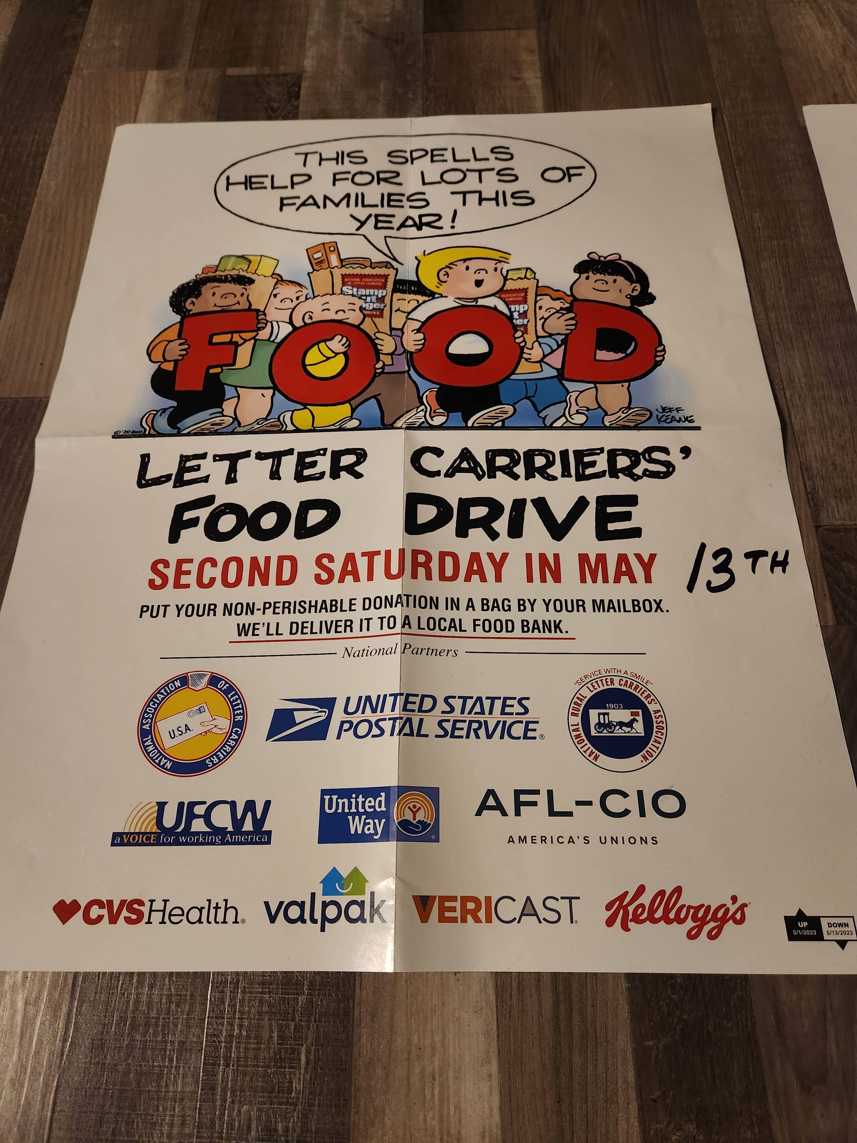 Letter Carrier’s Food Drive WCLO