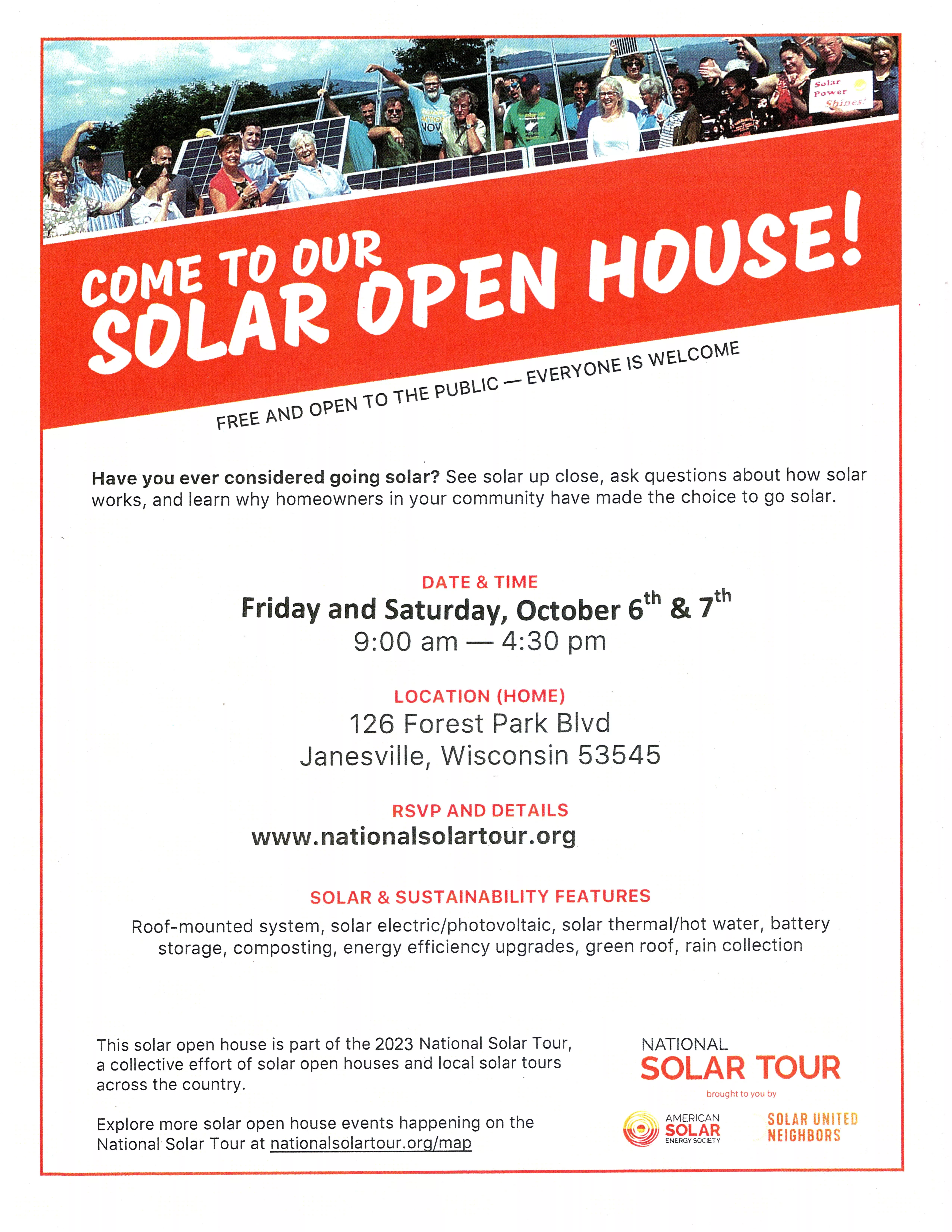 National Solar Tour in Rock County