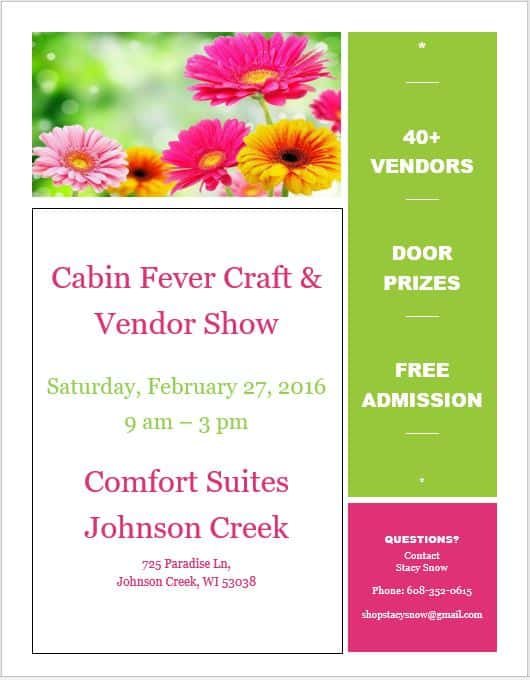 Cabin Fever Craft Vendor Expo Wjvl