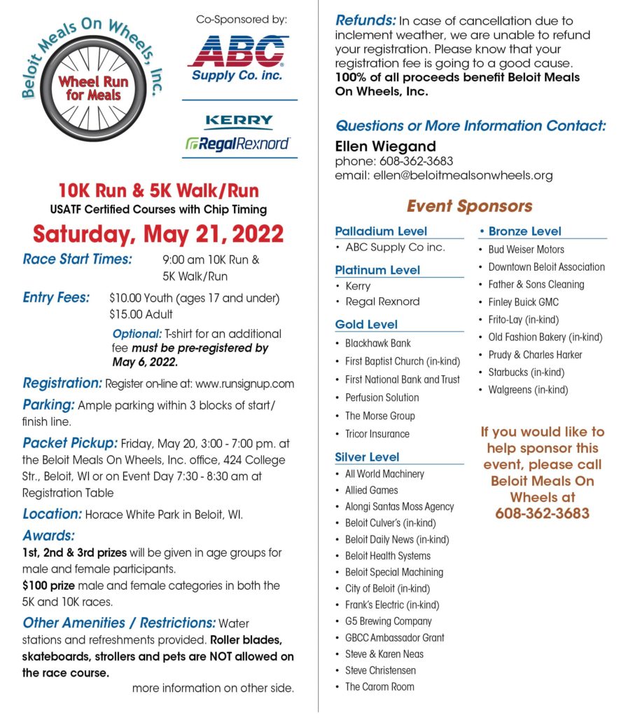 Wheel Run for Meals 10k Run & 5k Run/Walk - Vimarsana News