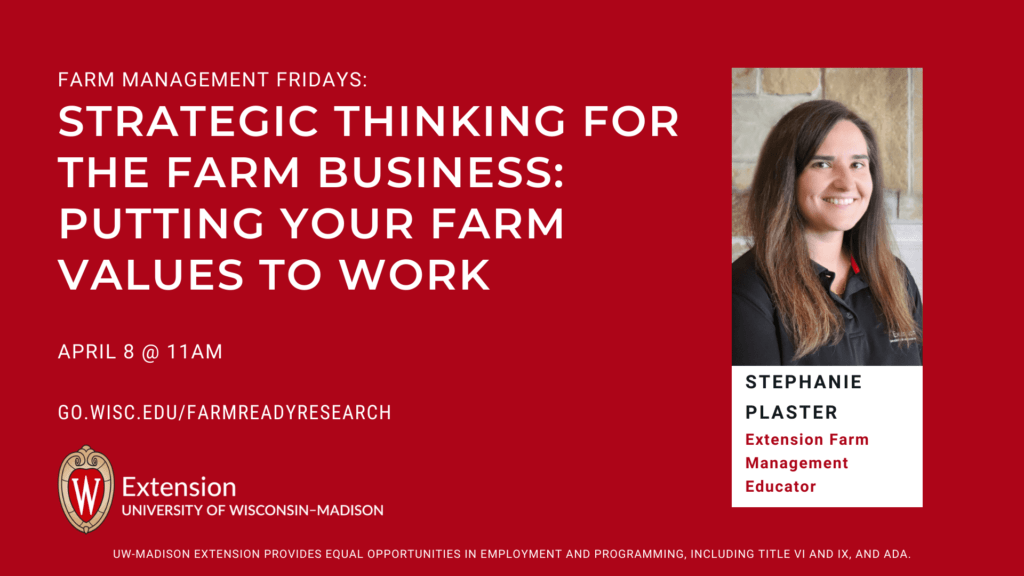 Farm Management Webinar Series – Strategic Thinking for the Farm Business: Putting your Farm Values to Work. - Vimarsana News