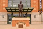 Bob Uecker statue in front of the ticket windows at Miller Park. Milwaukee^ Wisconsin / USA - April 6^ 2019