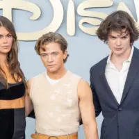Kaia Gerber^ Igby Rigney and Homer James Jigme Gere attend Disney's 2026 Upfront presentation at Jacob Javits Center New York^ NY^ USA on May 12^ 2026