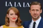 LOS ANGELES^ CA - DECEMBER 7^ 2016: Actors Emma Stone & Ryan Gosling at the TCL Chinese Theatre^ Hollywood^ where the stars of La La Land had their hand & footprints set in cement.