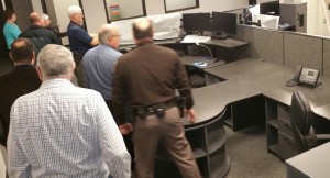 Visitors get a glimpse of the new Central Dispatch center