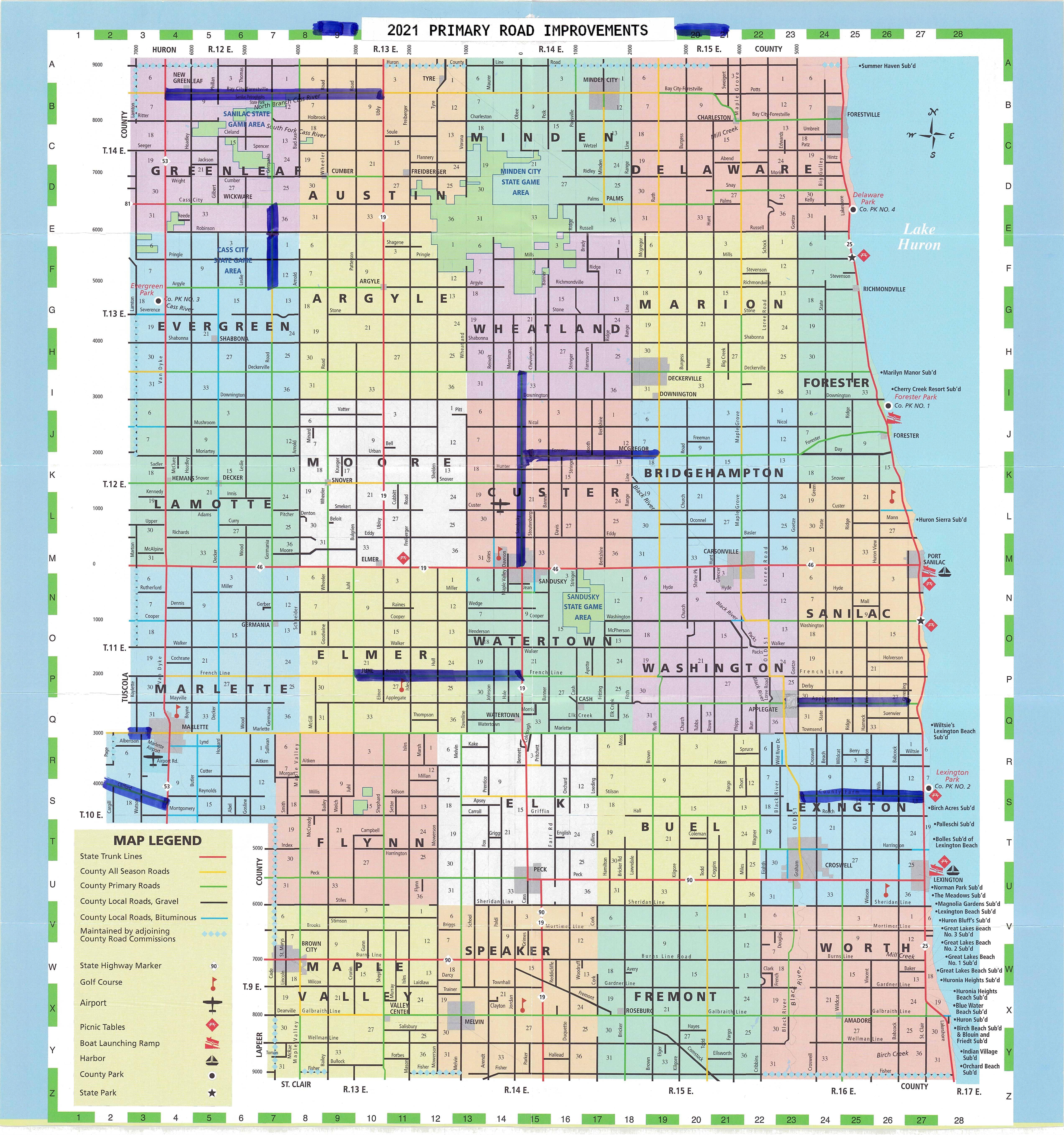 Sanilac County Township Map Sanilac County Roads To Be Resurfaced; Millage Supported | Sanilac  Broadcasting Company