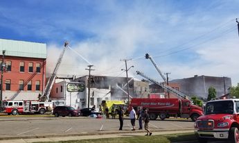 Eight Aerial Ladder Trucks Douse Major Lapeer Fire Sanilac Broadcasting Company