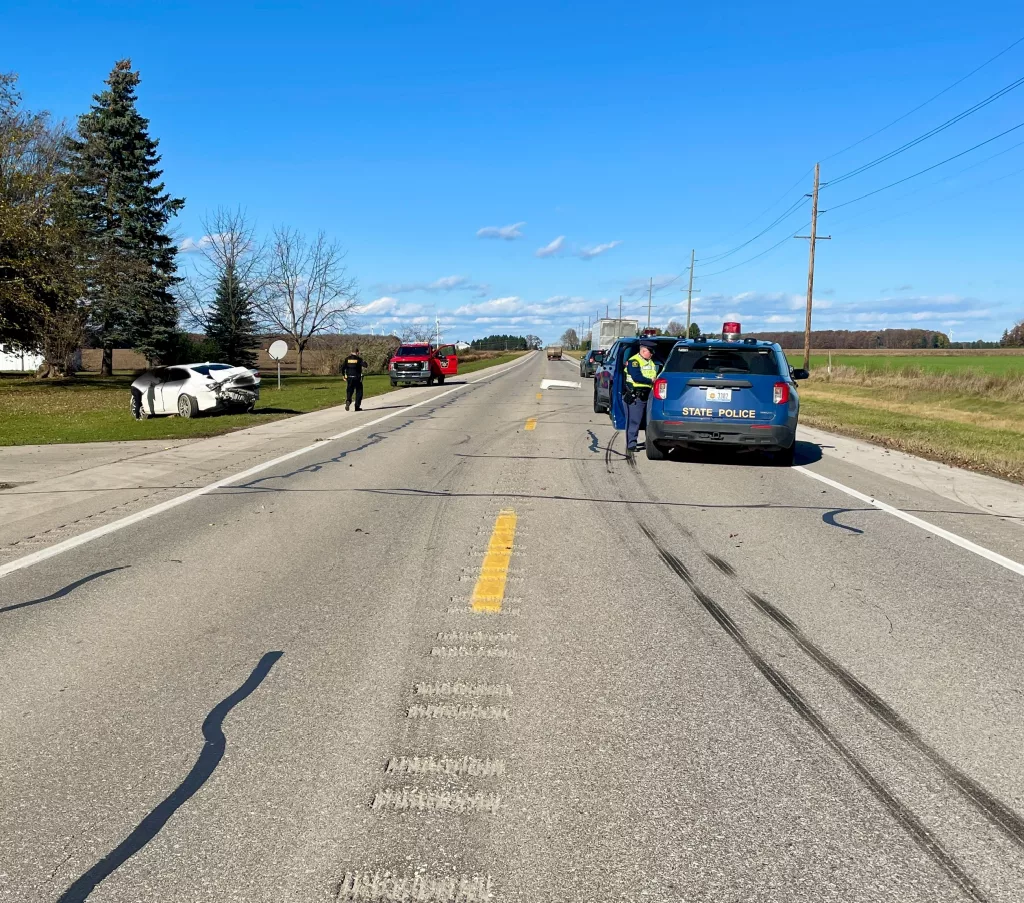 Rearend crash between car and semitruck in Tuscola County injures one Sanilac Broadcasting