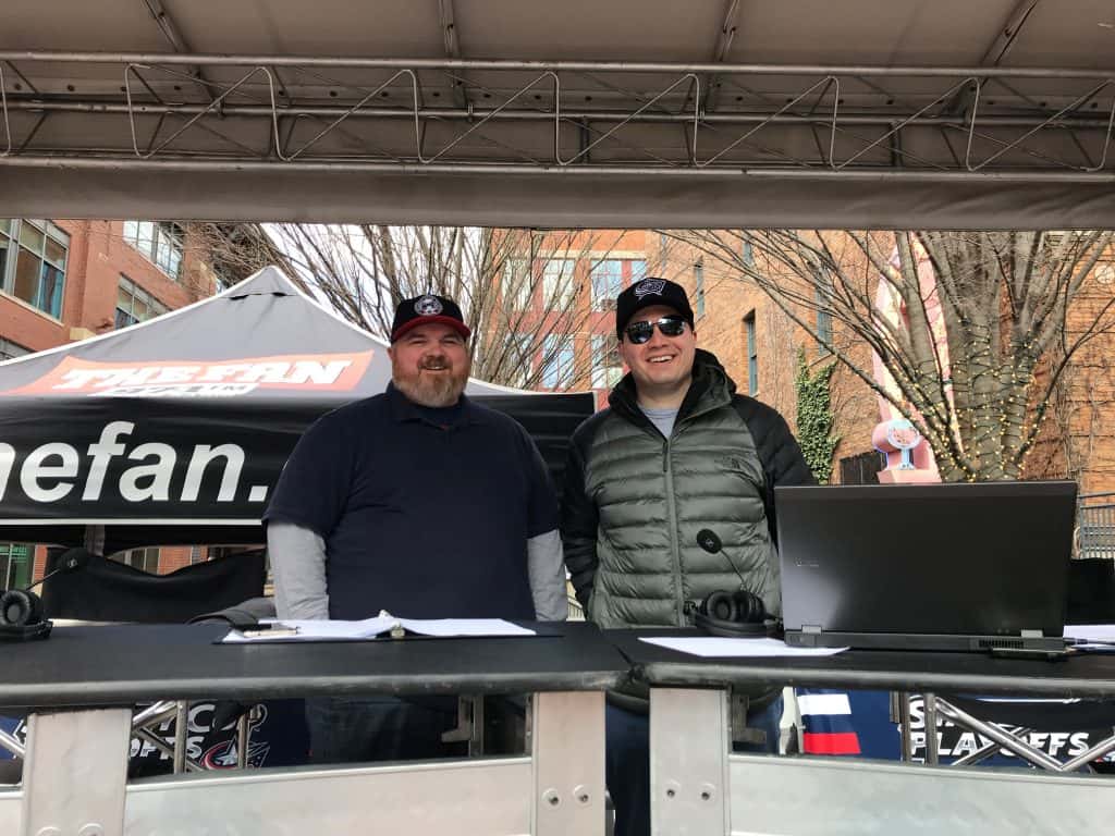 Common Man and TBone at Columbus Blue Jackets Game 4 on April 19, 2018