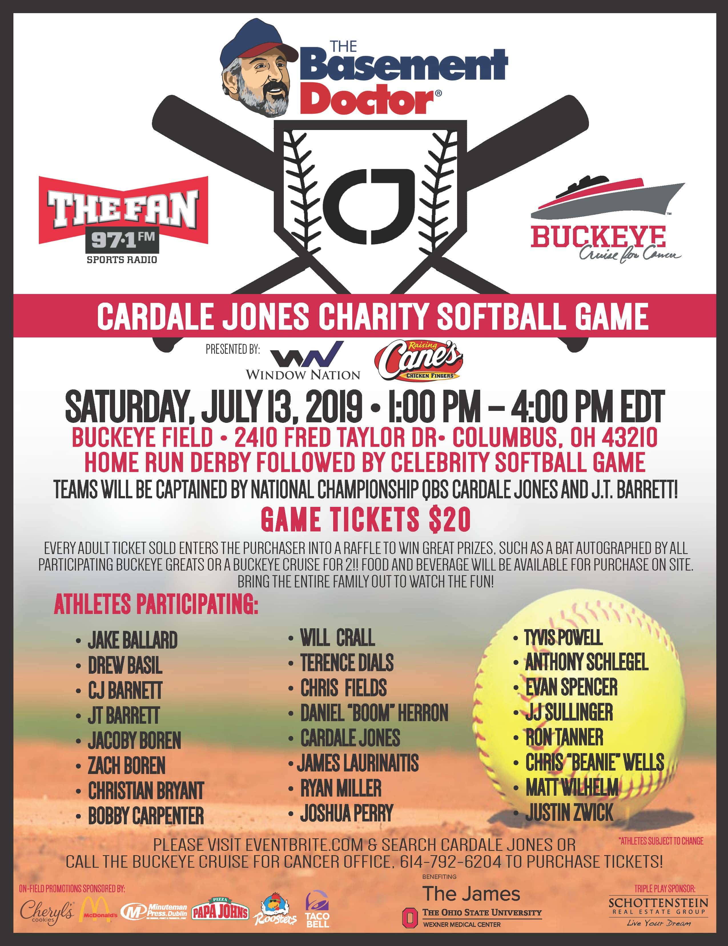 The Basement Doctor Cardale Jones Charity Softball Game