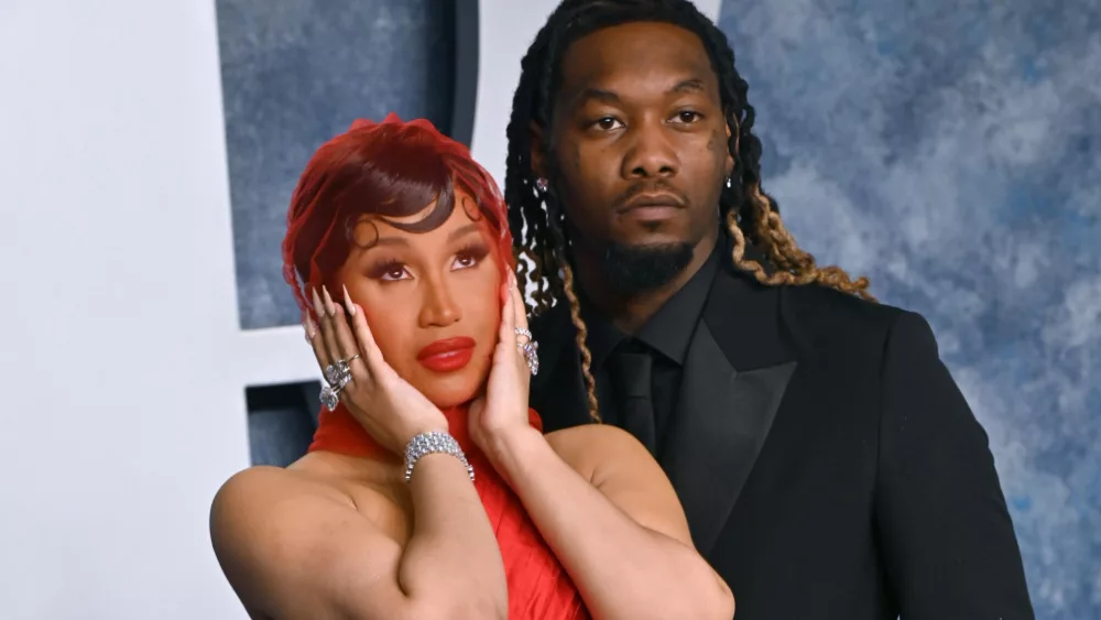 Cardi B and Offset at the 2023 Vanity Fair Oscar Party at the Wallis Annenberg Center