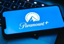 Paramount plus logo on smartphone screen. Rostov-on-Don^ Russia - November 15 2021