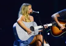 Megan Moroney performs in Hollywood^ Florida on November 14^ 2024 as part of Audacy’s Stars and Strings benefit concert.