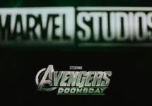 Avengers: Doomsday logo displayed on smartphone screen. Tartu^ Estonia-November 10^ 2024
