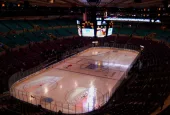 Madison Square Garden ice shortly before the Rangers and Florida Panthers took the ice. NEW YORK ^NY
