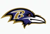 Baltimore Ravens editorial vector logo is printed on white paper.