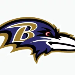 Baltimore Ravens editorial vector logo is printed on white paper.