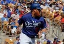 Justin Turner shortstop for the Los Angles Dodgers at Camelback Ranch -Glendale in Phoenix^ AZ USA March 12^2018.