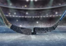 Ice hockey players on the grand ice arena