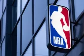 NBA vertical store sign in Oxford street. London^ Uk - October 19^ 2024