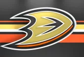 Emblem of the Anaheim Ducks. The Anaheim Ducks are a professional ice hockey team. Logo for presentation or infographics. 3D render. 3D Illustration