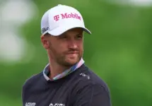 Wyndham Clark of the United States in action during a practice round prior to the 2024 PGA Championship at Valhalla Golf Club on May 14^ 2024 in Louisville^ Kentucky.