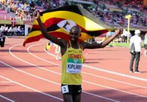 JACOB KIPLIMO from Uganda win silver in 10^000m at the IAAF World U20 Championships in Tampere^ Finland on July 10^ 2018
