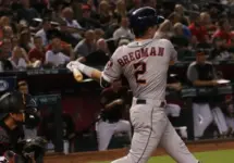 Alex Bregman infielder for the Houston Astros at Chase Field in Phoenix^Arizona USA May 4^2018.
