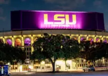 Tiger Stadium at Louisiana State University (LSU) at night Baton Rouge^ LA^ USA - 09.16.2024