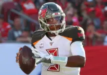 Nov 10^ 2019; Tampa^ FL USA; Tampa Bay Buccaneers quarterback Jameis Winston (3) scrambles for yardage during an NFL game.